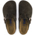BIRKENSTOCK Boston Mocha Suede Sfb Unisex Slides